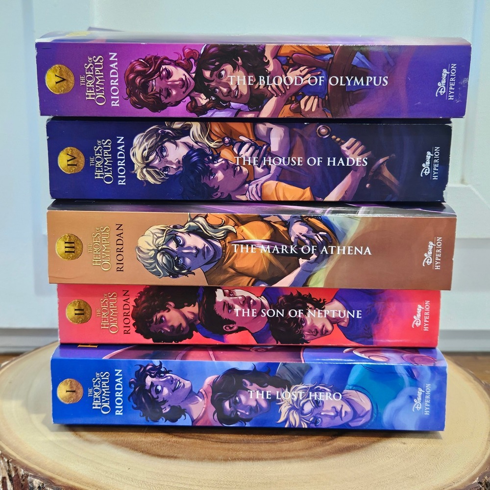 The Heroes of Olympus Rick Riordan 5 Book Paperback Set Complete Series Disney